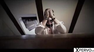 Two step sisters are sharing their new sex slave in an intense scene