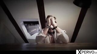 Two step sisters are sharing their new sex slave in an intense scene