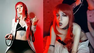 Makima lost control of her pet Chainsaw Man in cosplay attire