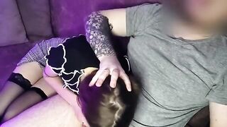 The guy got excited and fucked the girl sitting next in the mouth - Sunako_Kirishiki