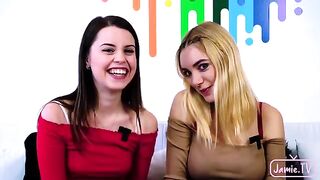 Two cute girls shared a cock of young man Nico Nice in an intense threesome