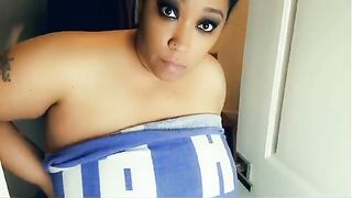 Hot ebony stepmom fucks her stepson in the closet