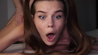Petite teen experiences intense anal sex with a huge cock, screaming in pain and pleasure