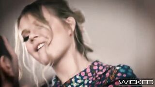 A young blonde woman is having fun with a guy in POV style