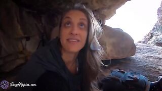 Three hikers lost in the wilderness, having passionate sex to keep warm