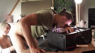Real couple fucked in a spontaneous quickie session