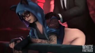 Hentai compilation of sexy Lynx woman from Fortnite in 3D animation