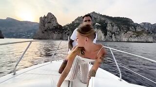 Date night on the boat turns into sex on the deck with the captain