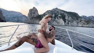 Date night on the boat turns into sex on the deck with the captain