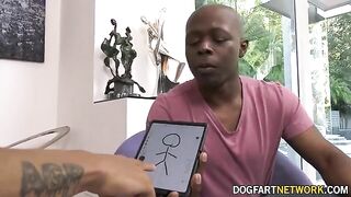 Cougar landlord Dee Williams gets rent in form of two BBCs, a classic scene