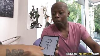 Cougar landlord Dee Williams gets rent in form of two BBCs, a classic scene