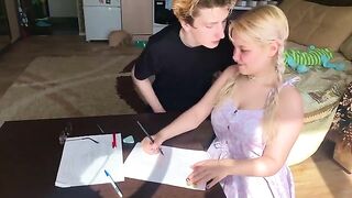 The timid student had to fuck with her math tutor for good marks