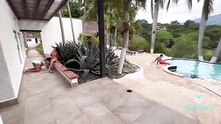 I fucked my boyfriend and his stepsister in the swimming pool - Mariana Martix & Duncan Saint & Sara Blonde