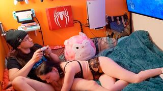 A relaxing blowjob session while playing Elden Ring on the console