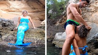 A mermaid seduced me and made me cum on the sea