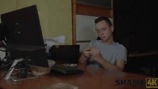 The guy played a trick on the shopkeeper and fucked his neighbor
