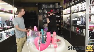 The guy played a trick on the shopkeeper and fucked his neighbor