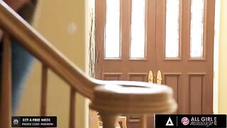 Carter Cruise practices with a massage, aided by her best friend Riley Reid