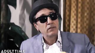 Inked MILF Anna Bell Peaks thanks her dirty grandfather with public sex