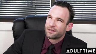 April Olsen gets fucked by her boss in his office, showcasing intense action