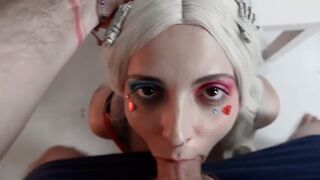 Crazy Harley Quinn gets her big ass stuffed with a huge butt plug