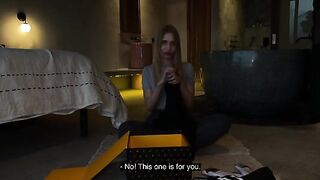 Unboxing with hot babe Californiababe and a rough, passionate fuck