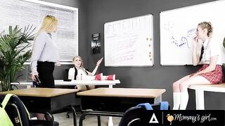 The teacher’s going to fuck with her students in a steamy class