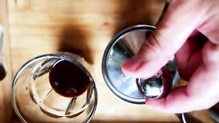 The girl was woken up by the aroma of freshly brewed coffee