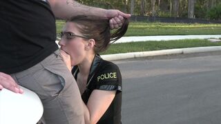 A hot chick is a cop, and this time, she gets her way with a guy