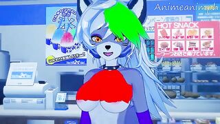 Roxanne Wolf gets fucked by a scary robot in an anime version of Five Nights at Freddy's