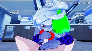 Roxanne Wolf gets fucked by a scary robot in an anime version of Five Nights at Freddy's