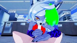 Roxanne Wolf gets fucked by a scary robot in an anime version of Five Nights at Freddy's