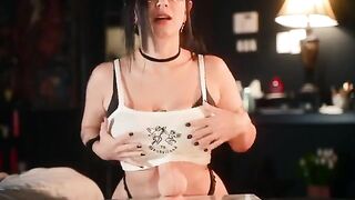 Big titty goth slut gets fucked by her new toy from Adam & Eve