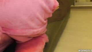 Two cute teens are fucking in college threesome