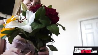 The sexy redhead Octavia Red takes a huge cock in her tight pussy