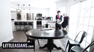 Nerdy Asian college girl Chloe Surreal gets fucked by her handsome tutor