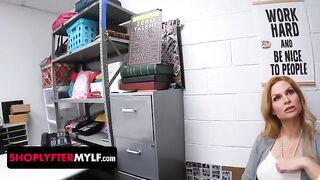 A bratty MILF with huge tits gets fucked by a security officer
