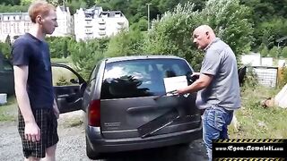 Outdoor Sex with Four People - He Came Too Fast - German Amateur
