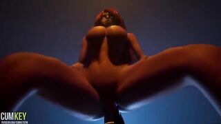 Busty woman fucked by a huge cock of a wild beast
