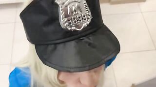 A police girl arrived at the apartment, but couldn't detain the intruder
