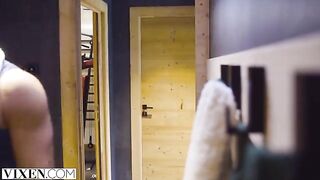 Petite skier Sonya has passionate sex in the Alps with a hot partner