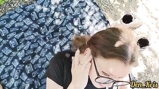 Cute schoolgirl's face covered with warm cum in this hot compilation video