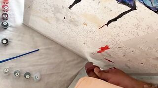 A guy helps the MILF to complete the picture after plastic surgery