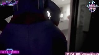 Purple Bitch cosplays as Spiderman for a hot threesome