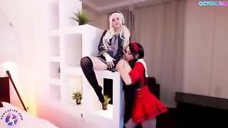Octokuro's cosplay girl pussy licking solo with a big dildo, showcasing her unique style