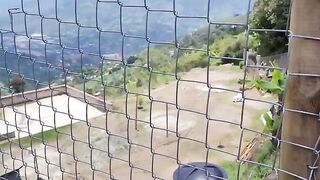 Girl was fucked outdoors by a stranger farmer