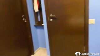 My extra horny teen girlfriend is getting smashed hard at home