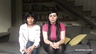 Two hot lesbians enjoy passionate sex with a strapon dildo