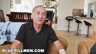 Sydney Sky gets a massive old cock in her pussy in a weird video