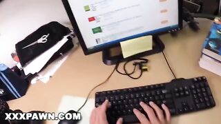 A desperate college student, Nicki Ortega, gets fucked in a pawn shop
